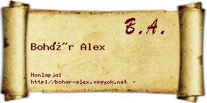 Bohár Alex névjegykártya